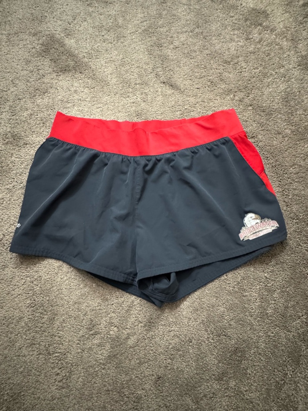 Speedo Bridgewater College Swim Shorts Red Gray Athletic Logo SIZE L